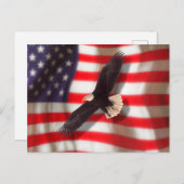 Carte postale American Flag & Eagle (Devant / Derrière)