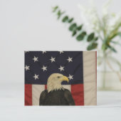 Carte postale American Flag et Bald Eagle (Debout devant)