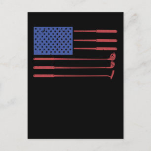 Carte Postale American Flag Golf USA Patriotic Golfing