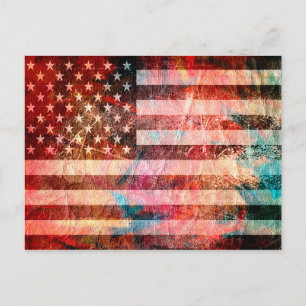 Carte Postale American Flag Grunge Art #5
