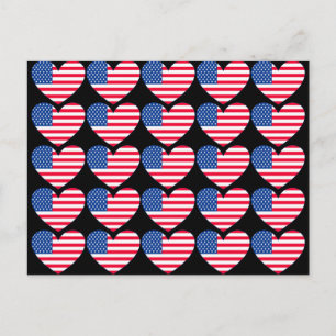 Carte Postale American Flag Heart