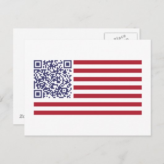 Carte Postale American Flag National Anthem QR Code (Devant / Derrière)