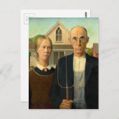 Carte Postale American Gothic de Grant Wood (1930) (Devant / Derrière)