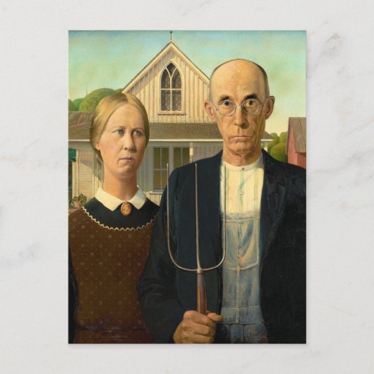 Carte Postale American Gothic de Grant Wood (1930) (Devant)