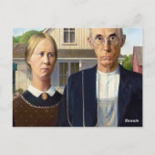 Carte Postale American gothique classique peinture Grant Wood (Dos)