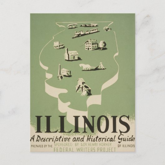 Carte Postale American Guide Series Volume On Illinois. (Devant)