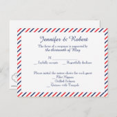 Carte postale American Hearts Wedts RSVP (Devant / Derrière)