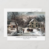Carte postale - AMERICAN HOMESTEAD : Hiver (Devant / Derrière)