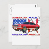 Carte Postale American Muscle Car (Devant / Derrière)