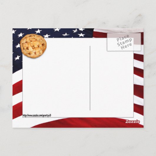 Carte Postale American Pie (Pomme Pie avec drapeau américain) (Dos)