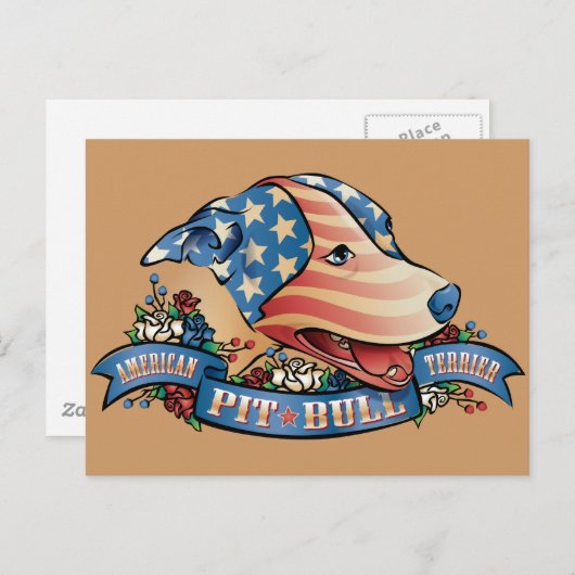 Carte Postale American Pit Bull Terrier (Devant / Derrière)
