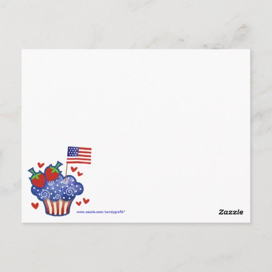 Carte postale American Pride Cupcake (Dos)