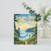 Carte Postale American Samoa National Park Illustration Retro (Debout devant)