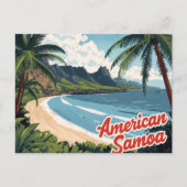 Carte Postale American Samoa Tropical Beach Art (Devant)