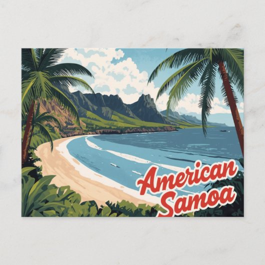 Carte Postale American Samoa Tropical Beach Art (Devant)