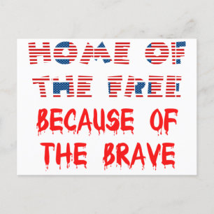 Carte Postale American USA Patriotic Home of the free Quotes Pos