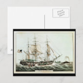 Carte Postale American Whaler, gravée par Nathaniel Currier (Devant / Derrière)