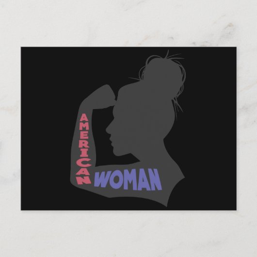 Carte Postale American Woman gris foncé (Devant)