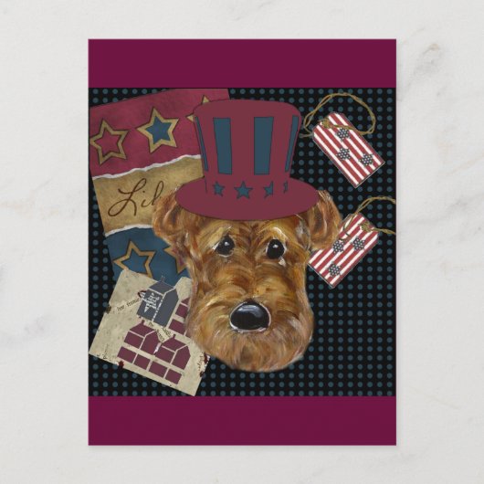 CARTE POSTALE AMERICANA AIREDALE (Devant)