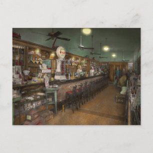 Carte Postale Americana - Soda - Fontaine de soda du peuple 1928