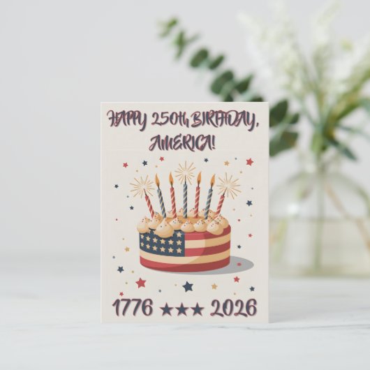 Carte Postale America's Big 250th Birthday Party Invite Postcard (Debout devant)