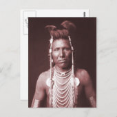 Carte Postale Amérindien, Ben Long Ear (Devant / Derrière)