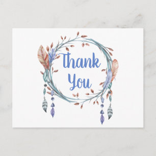 Carte Postale Amérindien Merci de Boho de la tribu bleue