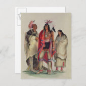 Carte Postale Amérindiens d'Amérique du Nord, vers 1832 (Devant / Derrière)