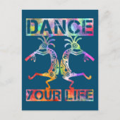 Carte Postale Amérindiens Kokopelli - Danse ta vie 3 (Devant)