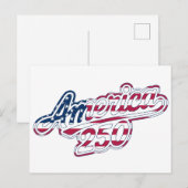 Carte Postale Amérique 250 Drapeau Script Semiquincentennial Des (Devant / Derrière)