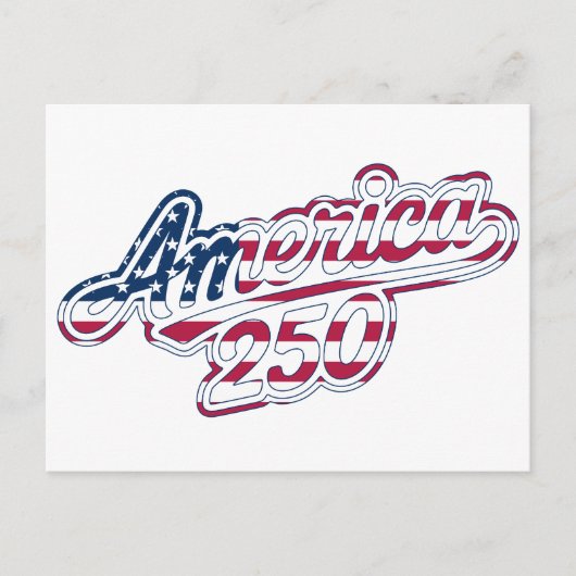 Carte Postale Amérique 250 Drapeau Script Semiquincentennial Des (Devant)