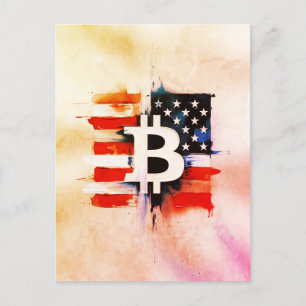 Carte Postale Amérique Bitcoin (Peinture n° 6)