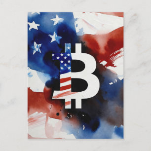 Carte Postale Amérique Bitcoin (Peinture No. 3)