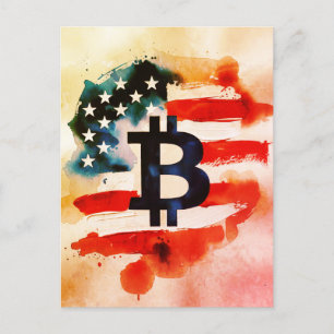Carte Postale Amérique Bitcoin (Peinture No. 4)