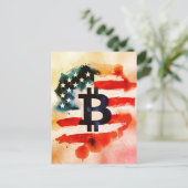 Carte Postale Amérique Bitcoin (Peinture No. 4) (Debout devant)