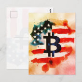 Carte Postale Amérique Bitcoin (Peinture No. 4) (Devant / Derrière)