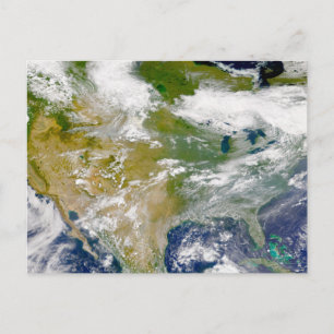 Carte Postale Amérique Du Nord Avec Fumée Visible Dans Les Endro