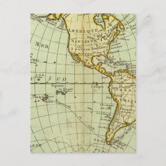 Carte Postale Amérique du Nord et Amérique du Sud (Devant)