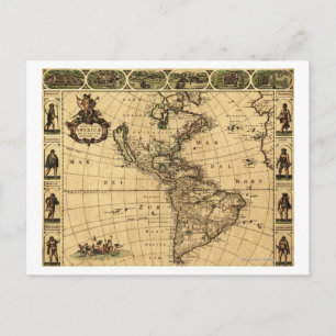 Carte Postale Amérique du Nord et du SudCarte panoramique