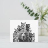 Carte Postale Amérique du Nord Prédateurs Animaux des forêts (Debout devant)