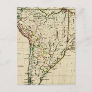 Carte Postale Amérique du Sud avec des frontières définies