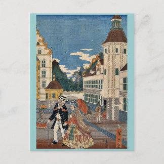 Carte Postale Amérique florissante par Utagawa, Hiroshige