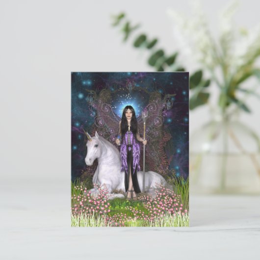 Carte postale Amethyst Fairy and Unicorn (Debout devant)