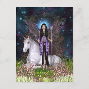 Carte postale Amethyst Fairy and Unicorn