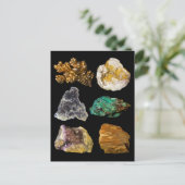 Carte Postale Améthyste Mica Cuivre Barite Malachite Geode Rocks (Debout devant)