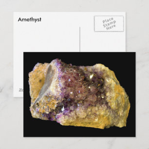 Carte Postale Améthyste Purple Mineral Rock Photographie de la n