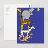 Carte Postale ami animal et étoile (Devant / Derrière)