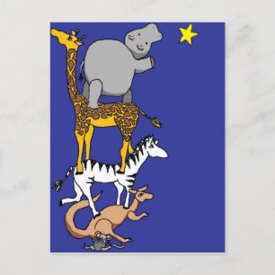 Carte Postale ami animal et étoile