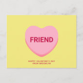 Carte Postale Ami conversation jaune coeur Saint Valentin (Devant)