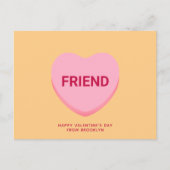 Carte Postale Ami conversation orange coeur Saint Valentin (Devant)